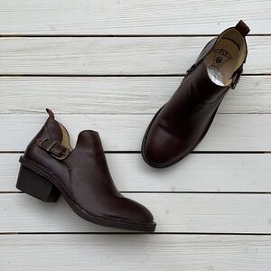 Fly London Ankle Brown Leather Boots Dark Brown size 9